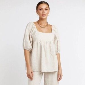 DISSH Linen Babydoll Top